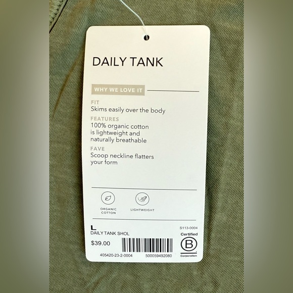 NWT Athleta Organic Daily Tank in Herb Olive Size L - Picture 4 of 4